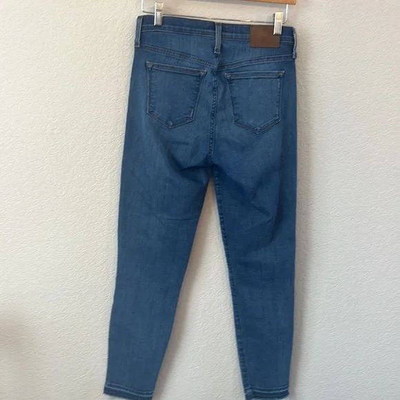 J Crew Denim Jean Pants 9 Inch High Rise Toothpick Distressed Blue size 27 - Picture 9 of 10